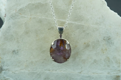 Melody's Stone Super Seven Sterling Silver Oval Pendant