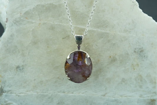 Melody's Stone Super Seven Sterling Silver Oval Pendant