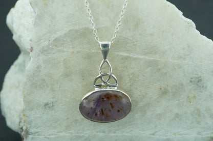 Melody's Stone Super Seven Sterling Silver Oval Celtic Pendant