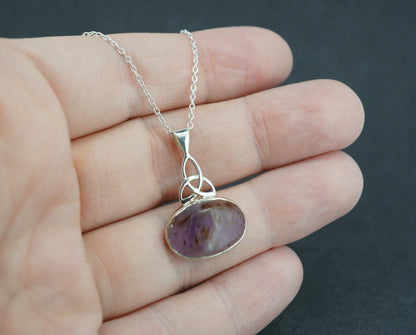 Melody's Stone Super Seven Sterling Silver Oval Celtic Pendant