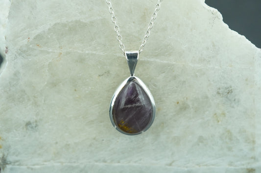 Melody's Stone Super Seven Sterling Silver Medium Drop Pendant