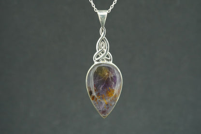 Melody's Stone Super Seven Sterling Silver Large Knot Drop Pendant