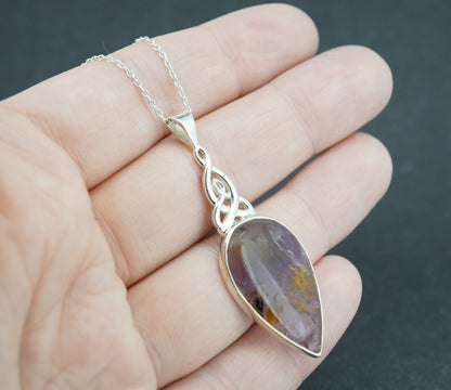 Melody's Stone Super Seven Sterling Silver Large Knot Drop Pendant