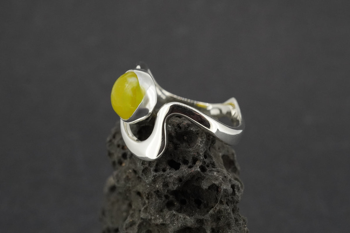 Highland Marble Sterling Silver Wave Ring