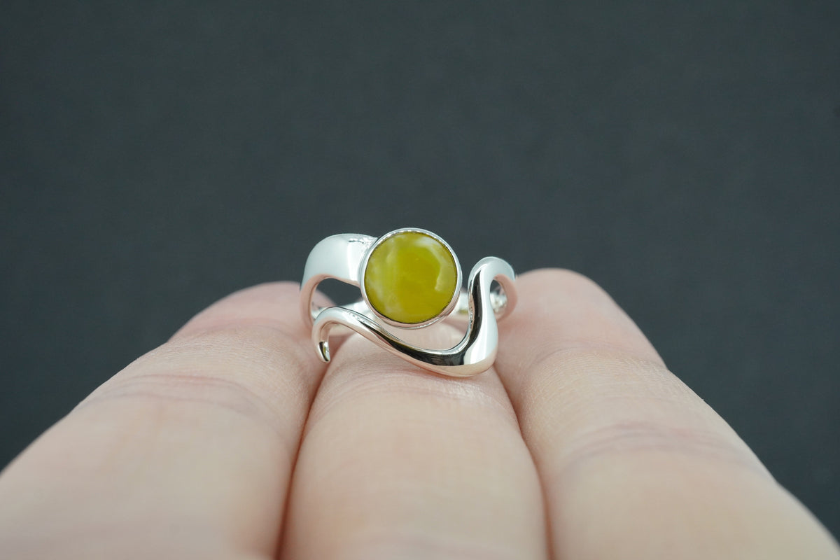 Highland Marble Sterling Silver Wave Ring