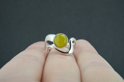 Highland Marble Sterling Silver Wave Ring