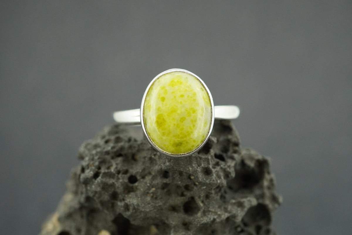 Iona Marble Sterling Silver Solitaire Ring