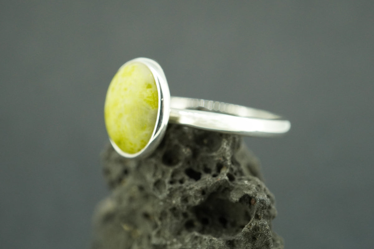 Iona Marble Sterling Silver Solitaire Ring