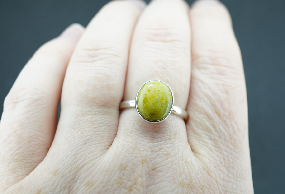 Iona Marble Sterling Silver Solitaire Ring