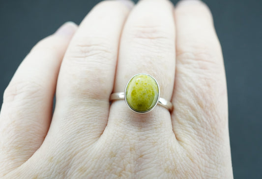 Iona Marble Sterling Silver Solitaire Ring