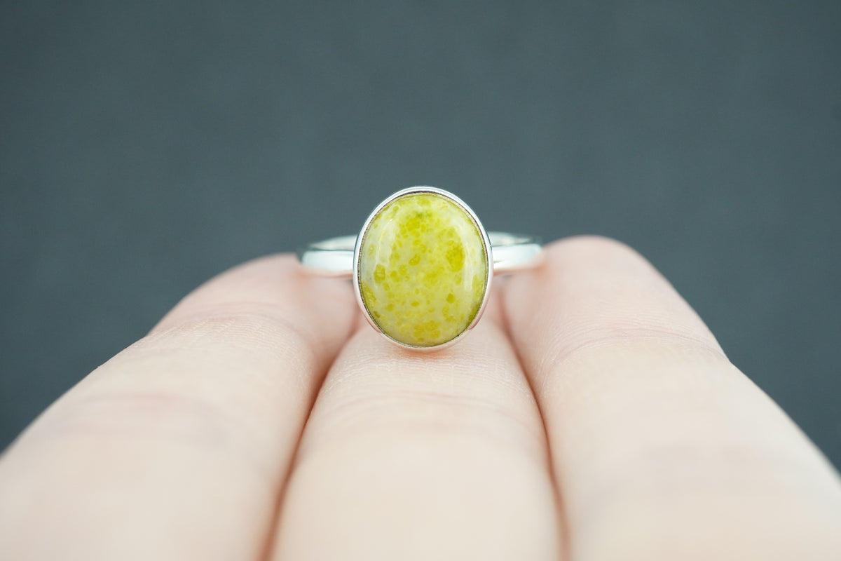 Iona Marble Sterling Silver Solitaire Ring