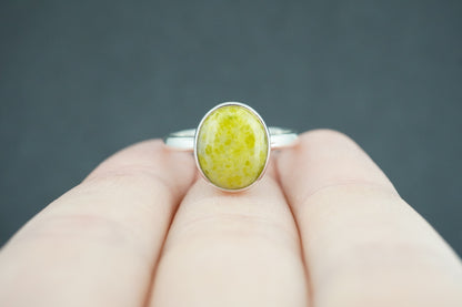 Iona Marble Sterling Silver Solitaire Ring