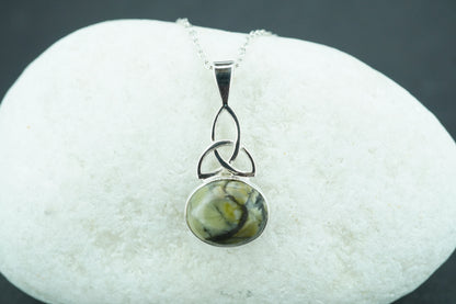 Skye Marble Sterling Silver Oval Pendant