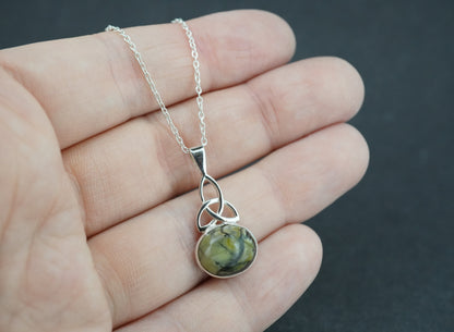 Skye Marble Sterling Silver Oval Pendant