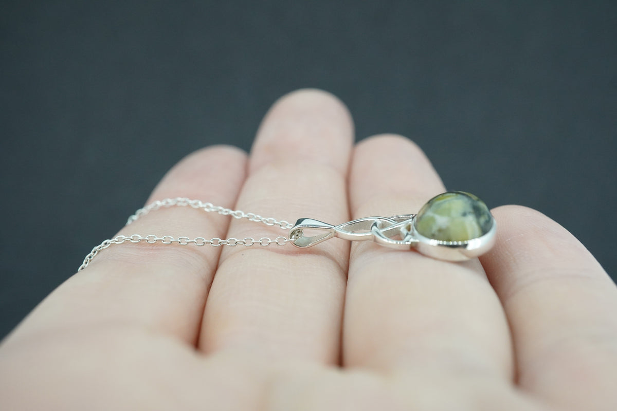 Skye Marble Sterling Silver Oval Pendant