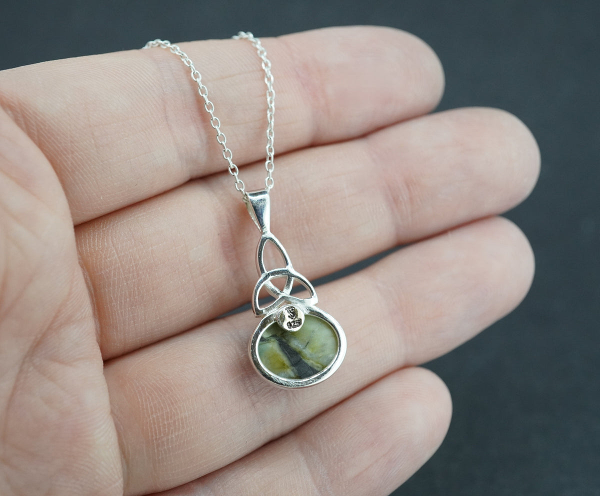 Skye Marble Sterling Silver Oval Pendant