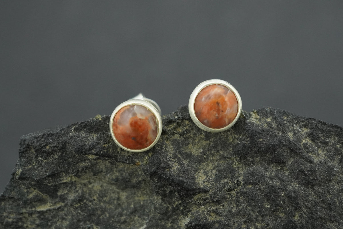 Lewisian Sterling Silver Small Round Stud Earrings