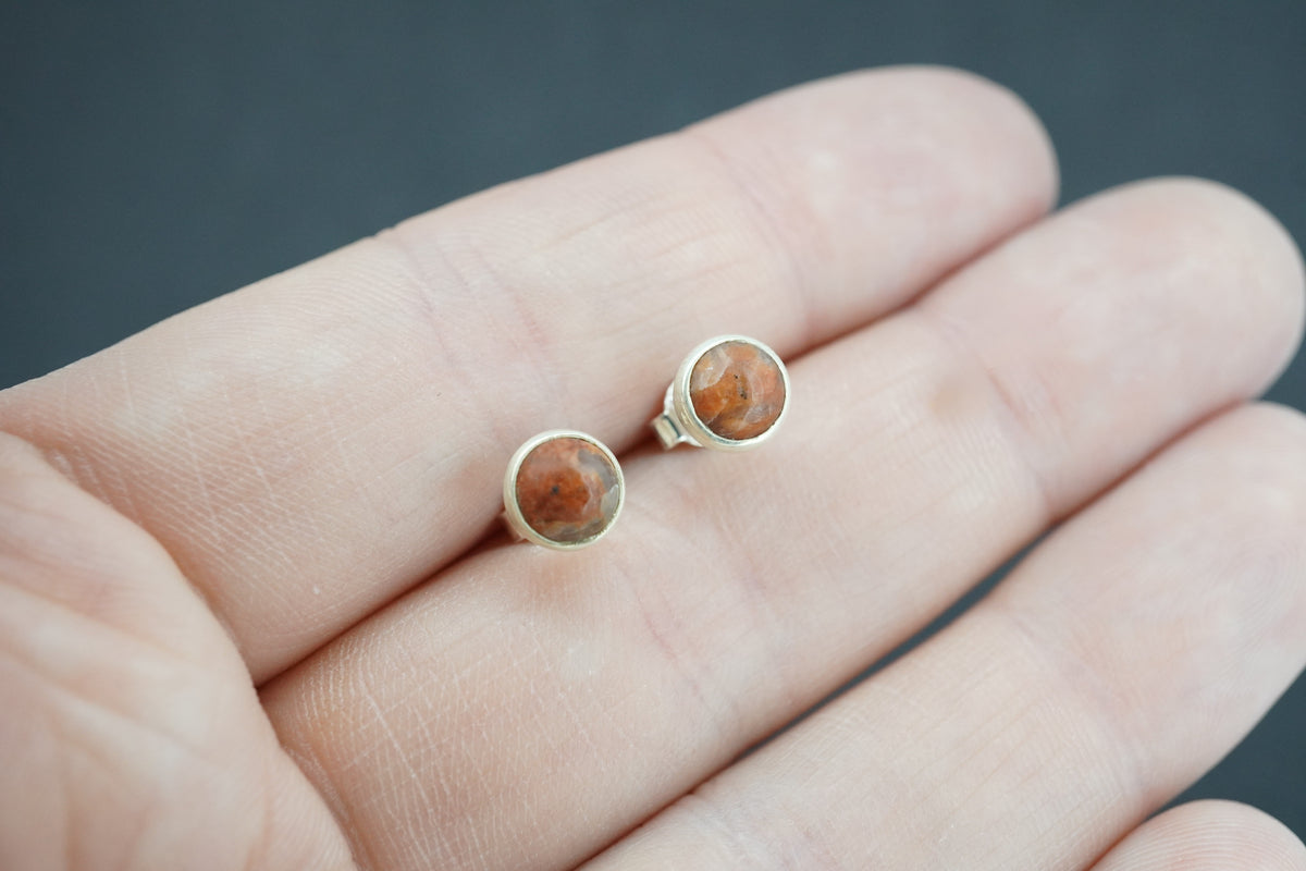 Lewisian Sterling Silver Small Round Stud Earrings