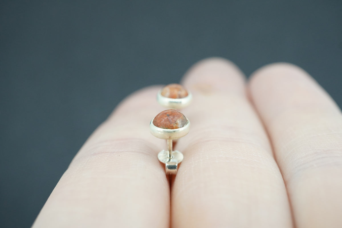 Lewisian Sterling Silver Small Round Stud Earrings