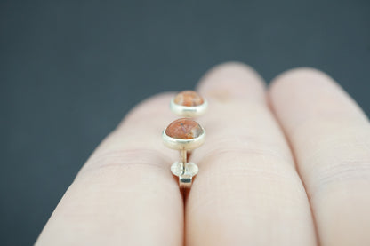Lewisian Sterling Silver Small Round Stud Earrings