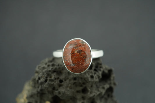 Scottish Lewisian Sterling Silver Round Solitaire Ring