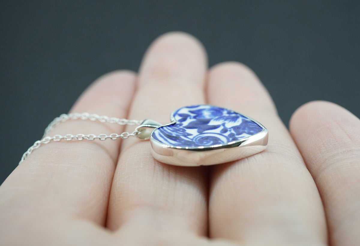 Old Willow Sterling Silver Heart Pendant
