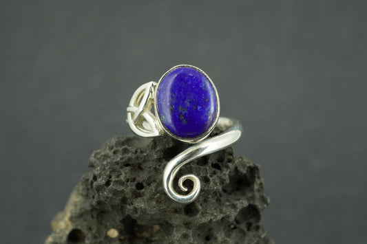 Lapis Lazuli Sterling Silver Celtic Oval Ring