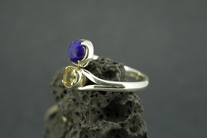 Lapis Lazuli & Citrine Sterling Silver Ring