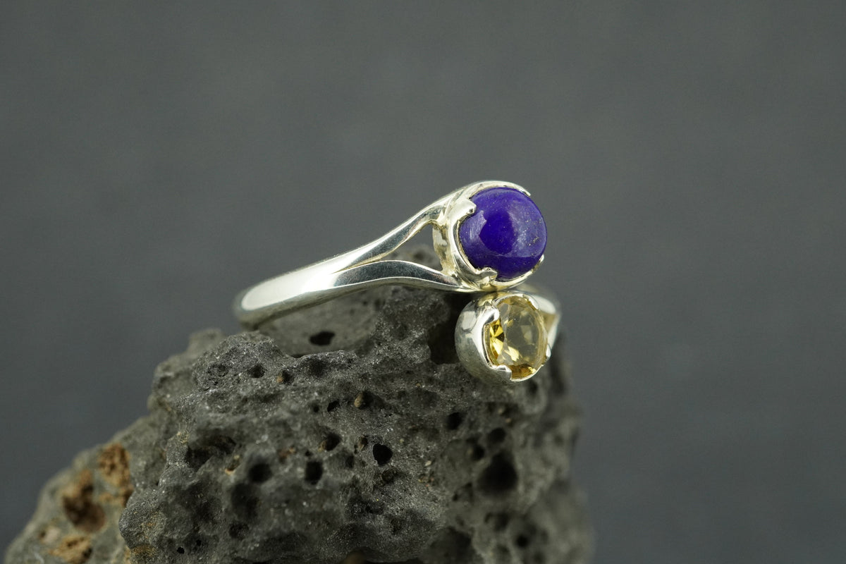 Lapis Lazuli & Citrine Sterling Silver Ring