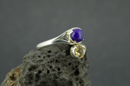 Lapis Lazuli & Citrine Sterling Silver Ring