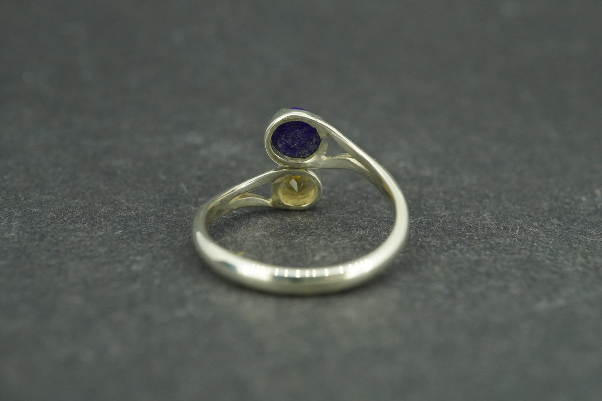 Lapis Lazuli & Citrine Sterling Silver Ring