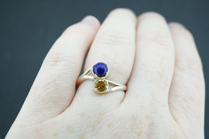 Lapis Lazuli & Citrine Sterling Silver Ring
