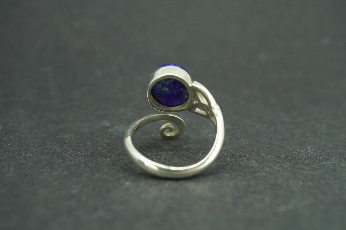 Lapis Lazuli Sterling Silver Celtic Medium Oval Ring
