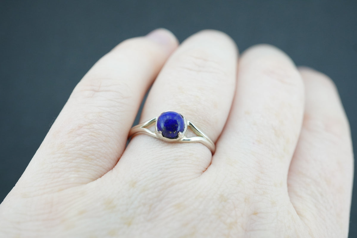 Lapis Lazuli Sterling Silver Solitaire Ring