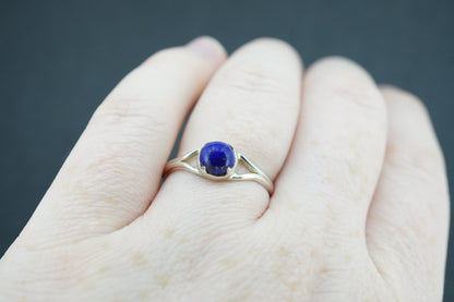 Lapis Lazuli Sterling Silver Solitaire Ring