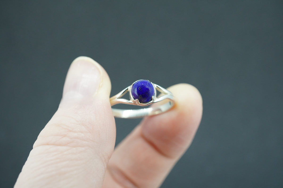 Lapis Lazuli Sterling Silver Solitaire Ring