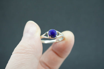Lapis Lazuli Sterling Silver Solitaire Ring
