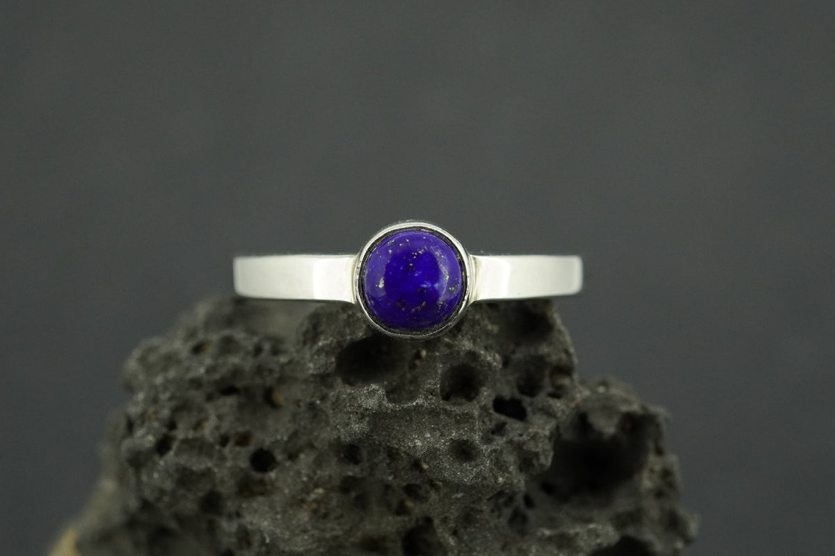 Lapis Lazuli Sterling Silver Small Solitaire Ring