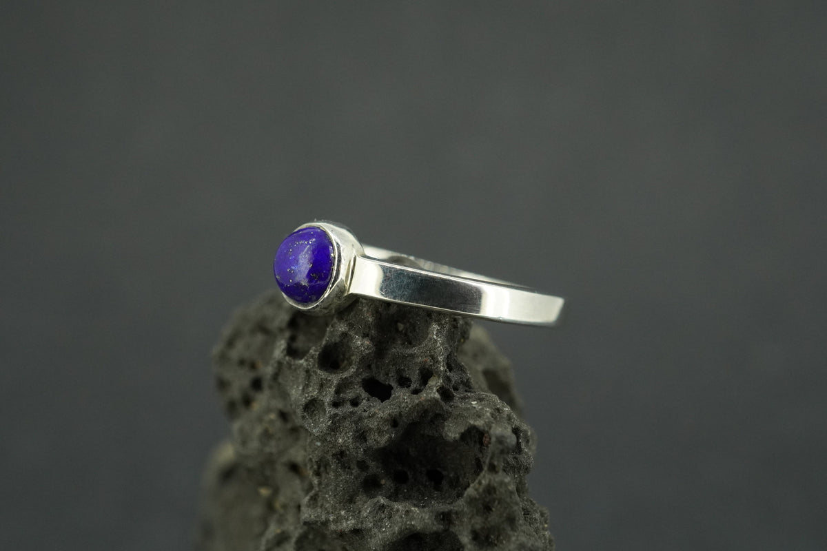 Lapis Lazuli Sterling Silver Small Solitaire Ring