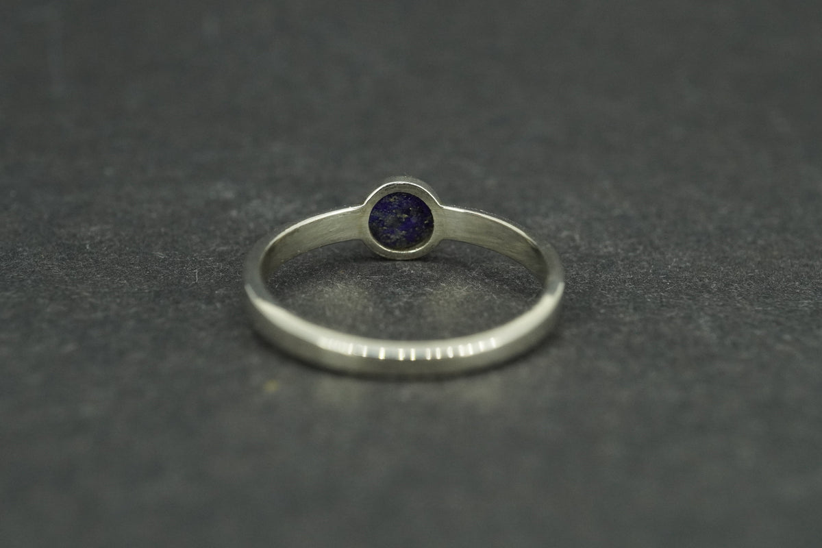 Lapis Lazuli Sterling Silver Small Solitaire Ring