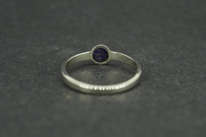 Lapis Lazuli Sterling Silver Small Solitaire Ring