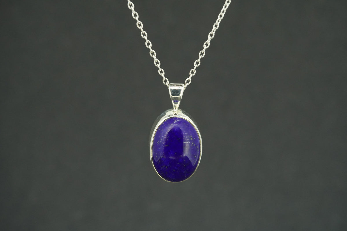 Lapis Lazuli Sterling Silver Oval Pendant