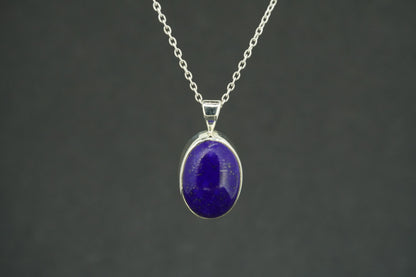Lapis Lazuli Sterling Silver Oval Pendant