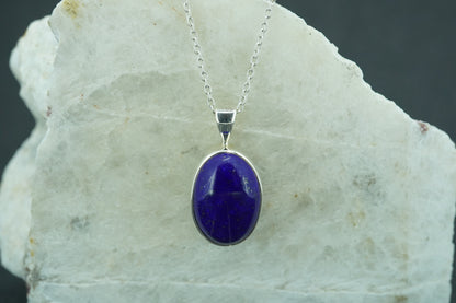 Lapis Lazuli Sterling Silver Oval Pendant