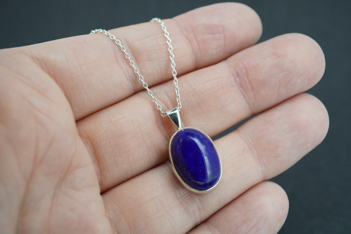 Lapis Lazuli Sterling Silver Oval Pendant