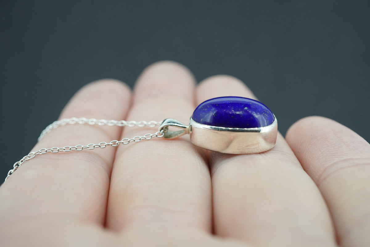 Lapis Lazuli Sterling Silver Oval Pendant