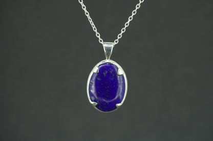 Lapis Lazuli Sterling Silver Small Oval Pendant