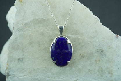 Lapis Lazuli Sterling Silver Small Oval Pendant