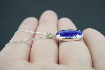Lapis Lazuli Sterling Silver Small Oval Pendant