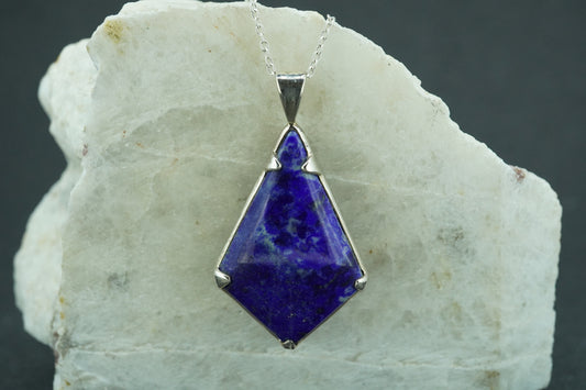Lapis Lazuli Sterling Silver Large Pendant
